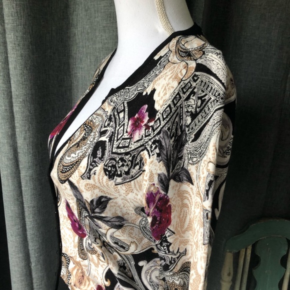 3 for $15- WHBM Floral and Paisley Cardigan - Picture 3 of 6